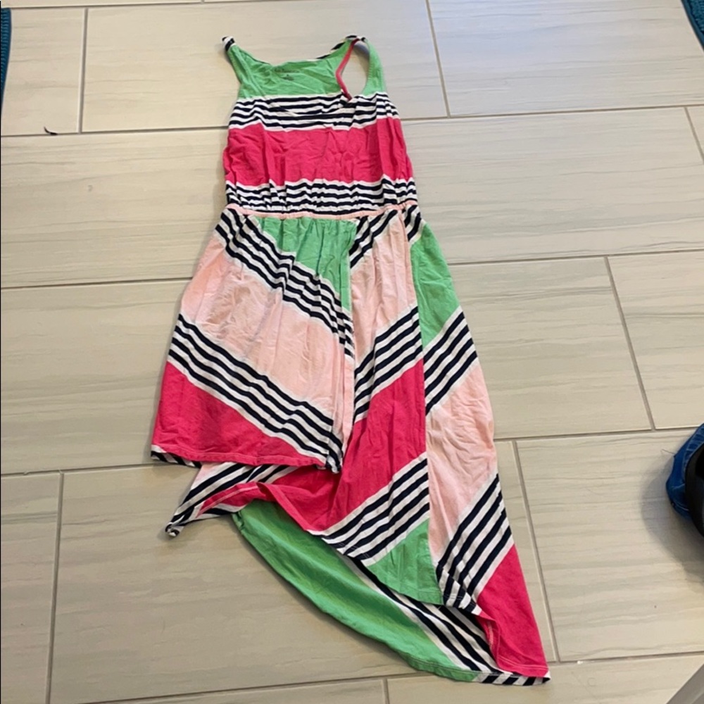 Sleeveless Dress with asymmetric hem